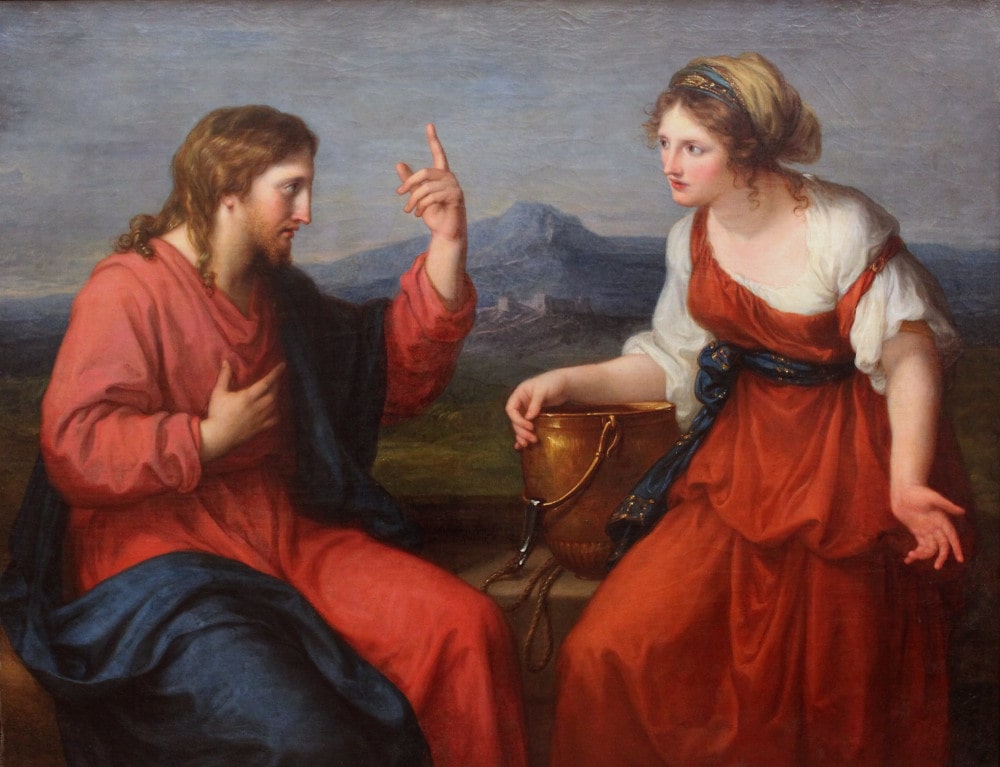 Jesus und die Samariterin. Gemälde von Angelika Kauffmann, 1796. Wikipedia, gemeinfrei
